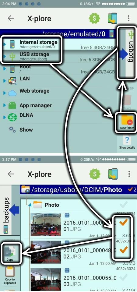 cara copy paste move transfer file dari kamera ke handphone