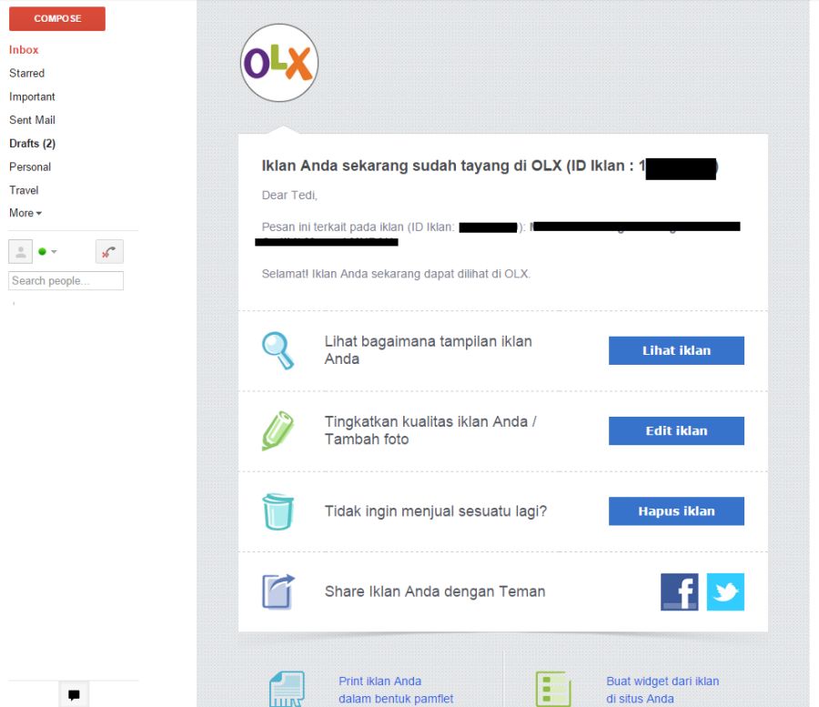 cara edit hapus iklan olx