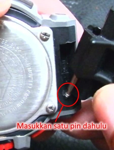 cara memasang tali strap kalep arloji digital g shock