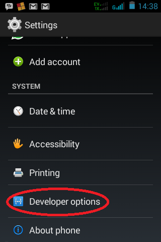 cara mengaktifkan developer options android