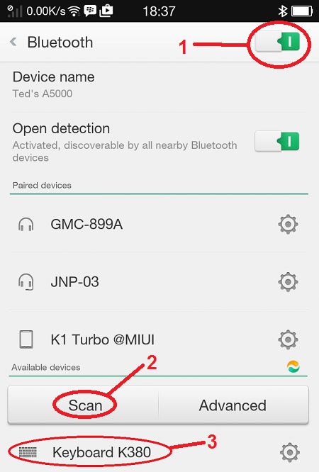 cara menghubungkan mengkoneksikan keyboard bluetooth ke tablet ponsel android