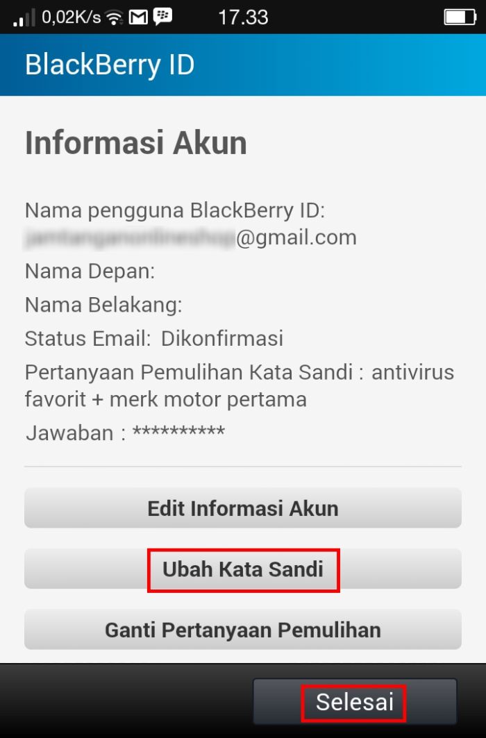 cara merubah password bbm di iphone windows phone