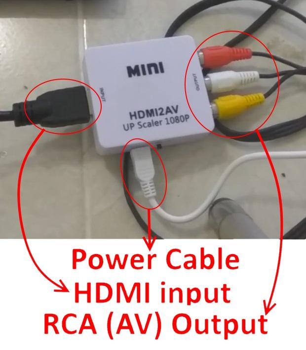 cara sambung laptop ke tv tabung hdmi rca converter