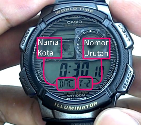 cara setting world time t 2 3 4 casio ae 1000w 1200w 2000w 2100w