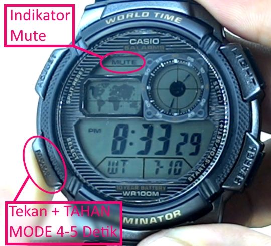 jam casio ae 1000w tidak ada bunyi tombol mati mute 1200w 2000w 2100w