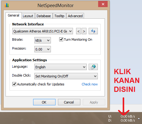 notifikasi kecepatan data internet di win10 win8