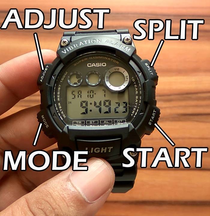 review cara seting casio w 735h 1avdf